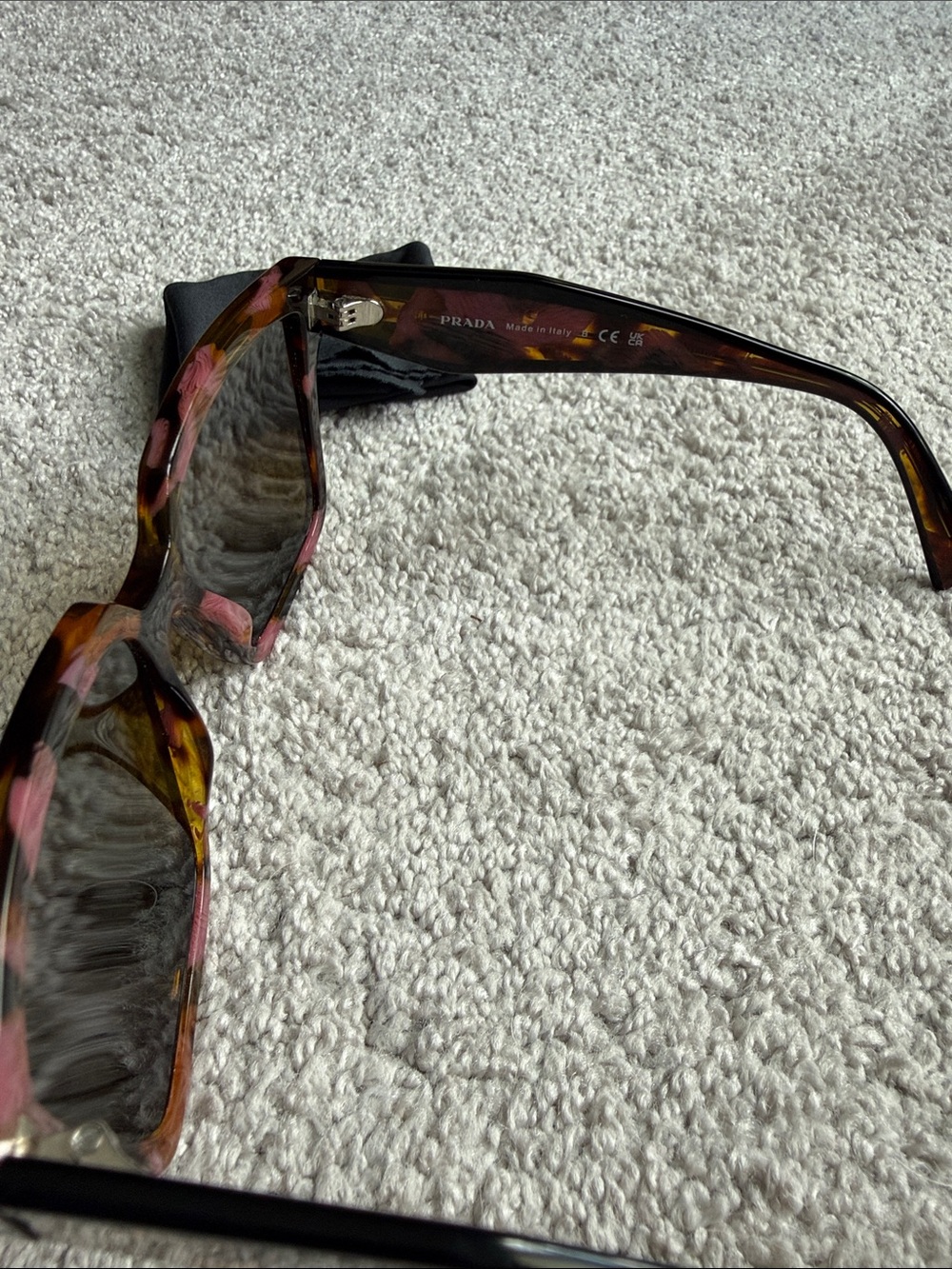 Prada Oversized Square Sunglasses in Pink and Brown Tortoiseshell - Picture 4 of 5
